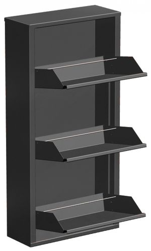 Шкаф для обуви металлический - ОБ-3 (серебряный антик) - Изображение