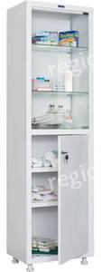 Шкаф медицинский одностворчатый со стеклянными дверями - МД 1 1650/SG