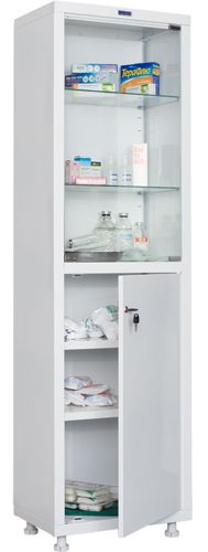 Шкаф медицинский одностворчатый со стеклянными дверями - МД 1 1650/SG - Изображение