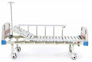 Кровать медицинская механическая 2 - секционная на колесах